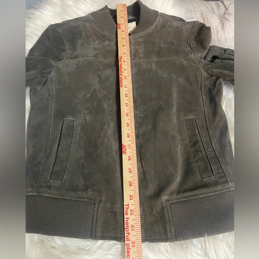 Bagatelle Sz S Olive Green Men’s Suede Bomber Jacket - Picture 6 of 13